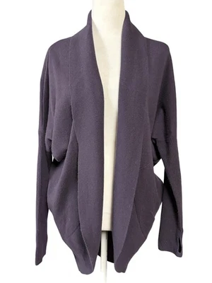 Suéter Athleta Para Mujer XS Púrpura Lana Cachemira Frente Abierto Cocoon Cárdigan Dolman Foto 1 de 4