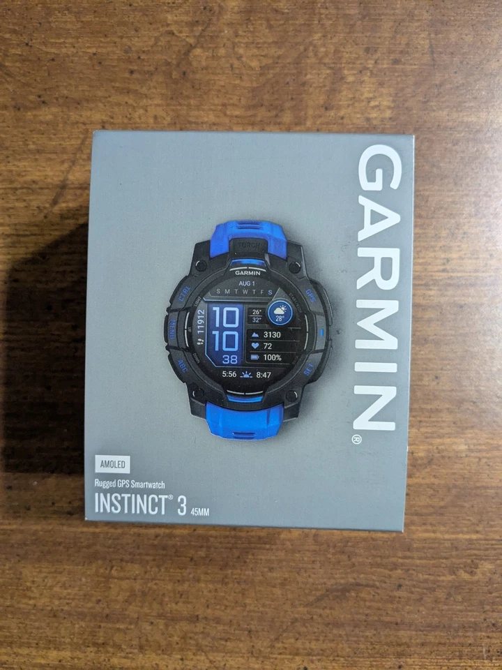 Reloj inteligente Garmin Instinct 3 45 mm AMOLED resistente GPS - Nuevo caja sellada Foto 1 de 1