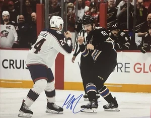 Mathieu OLIVIER Signed 8x10 Photo! COLUMBUS BLUE JACKETS! Fighter! Fight! W/COA - Picture 1 of 2