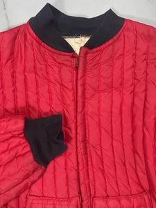Giacca trapuntata foderata termica vintage anni 60 70 towncraft rosso nero uomo XL - Foto 1 di 7