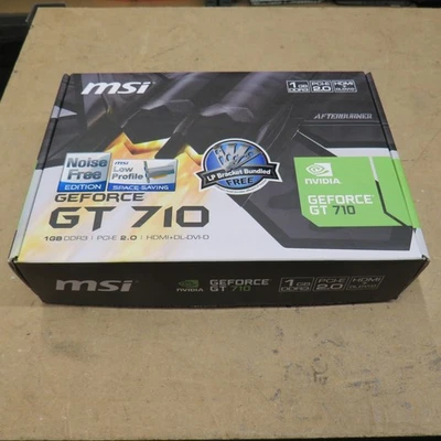 MSI NVIDIA GeForce GT710 1GB Graphics Card Full/Low Profile Bracket VGA HDMI DVI - Image 1 of 4