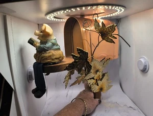 Vtg Mailbox Wall Décor Wood Copper Tin Gold Leaves Pig FigureFarmhouse Country  - Picture 1 of 11