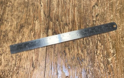 VINTAGE RABONE CHESTERMAN No34F R RUSTLESS FACE 6” RULE ENGINEER OLD TOOLS - Image 1 of 4