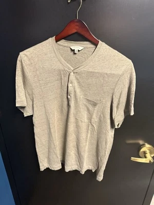 Club Monaco Linen Henley Shirt XL - Image 1 of 3