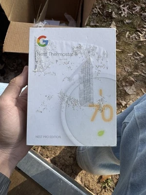 Google A0063 Nest Thermostat E Pro Edition Smart Thermostat White open box - Image 1 of 4