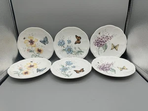 Lenox Butterfly Meadow 6-inch Dessert Bread & Butter Plates Scalloped Set of 6 - Picture 1 of 6