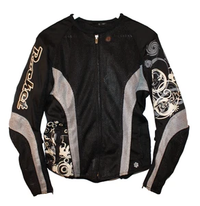 Joe Rocket Jacket Womens Small Black Silver Cleo 2.0 Motorcycle Mesh Swirls Bike - Picture 1 of 21