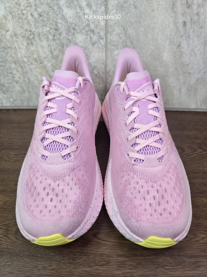 Hoka One One Mach 6 Men's Running Shoes Size 12 PinkTwilight/Lemonade - Image 1 of 4