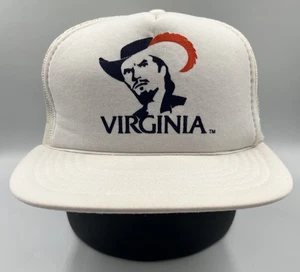 Rare Vintage Virginia Cavaliers Hat Snapback Trucker Feather Logo Yupoong Korea - Picture 1 of 7