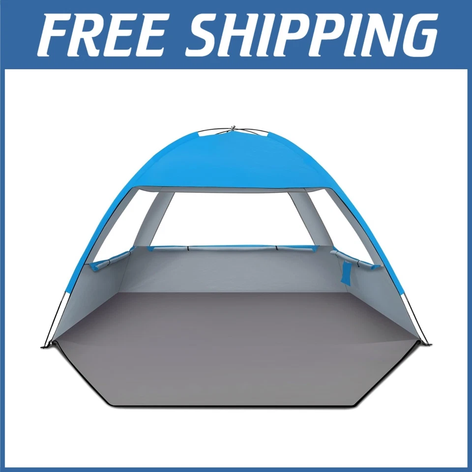 Beach Tent Umbrella Outdoor Sun Shelter Canopy Cabana UPF 50 SH Sky Blue Large