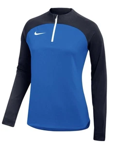 Nike Neu mit Etikett Damen 1/4 Zip Dri-Fit Pullover royalblau/marine weiß Reißverschluss & Logo S - Bild 1 von 7