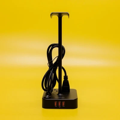 Soporte para auriculares Cozoo con 3 cargadores USB soporte para auriculares para juegos de escritorio  Foto 1 de 4