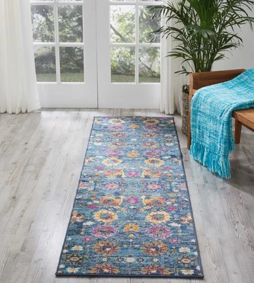 Nourison Passion Denim 2'2" x 7'6" Area Rug, Boho, Moroccan, Bed Room, Living... - Image 1 of 4