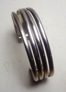4 BAND TAXCO MEXICO silversmith TV-43-STERLING SILVER 7"+ CUFF BRACELET-36 GRAMS - Picture 1 of 9
