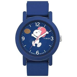 Timex x TW2W48500 Peanuts Football Camper Quarz blaues Zifferblatt Uhr - Bild 1 von 5