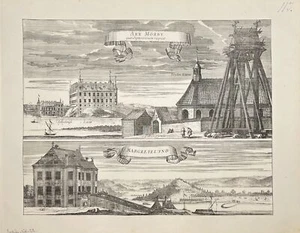 Original Antique Print - Erik Dahlberg - View of Mörby Castle - Sweden - E1 - Picture 1 of 2