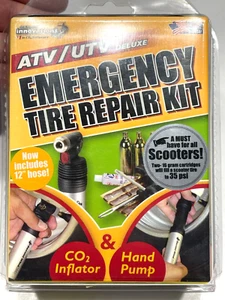 NEW CO2 / HAND PUMP COMBO COMPLETE TUBLESS TIRE REPAIR KIT WITH TOOLS RZR CAN-AM - Picture 1 of 3