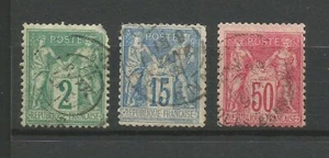Frankreich 1870/80 Typ Sage 3 Marken gestempelt /TR7 - Bild 1 von 1