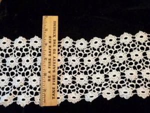 Vintage/Antique Cotton, White Leavers Lace 8 Yards - Picture 1 of 1
