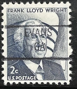 EVANS, GEORGIA Precancel Two Cent Frank Lloyd Wright Stamp Type 841. - Picture 1 of 1