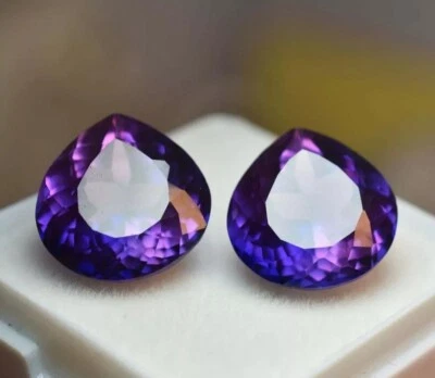 55 Ct Natural Ceylon Bi-Color Sapphire Pear Cut Loose Gemstone Matching Pair Foto 1 de 4
