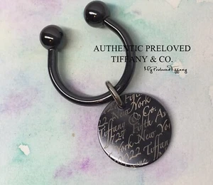 Excellent Authentic Tiffany & Co. Round Notes Titanium Keyring Key Ring - Bild 1 von 10