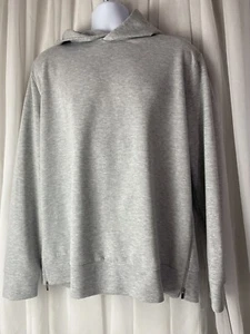 J. Ferrar Mens XL Pullover Silver Hoodie Side Zips Sweater Gray Long Sleeves - Picture 1 of 8