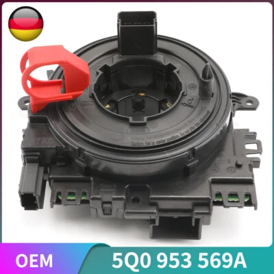 Para VW SEAT SKODA muelle de reloj anillo colector módulo de columna de dirección OEM 5Q0953569A - Imagen 1 de 4