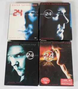 24 TV Show - Complete Seasons 1, 2, 3, 4 on DVD - Kiefer Sutherland - Picture 1 of 5