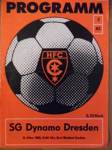 HFC Chemie Halle - Dynamo Dresden 12.3. 1983 Fußball-Oberliga Fußballprogramm 63 - Picture 1 of 1