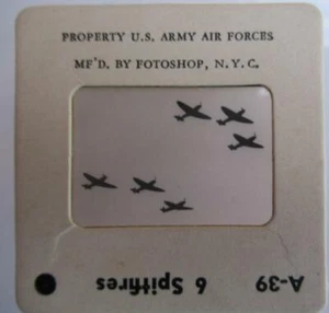 Spitfires, 35 mm Celuloide Ejército de EE. UU. Diapositiva de reconocimiento de aviones - Imagen 1 de 1