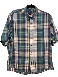 Cambridge Classics Mervyns Plaid Colorful Short Sleeve Button Mens Shirt Size L - Picture 1 of 7