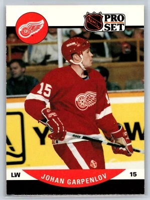 1990-91 NHL Pro Set Johan Garpenlov Rookie Detroit Red Wings RC #605 - Image 1 of 2