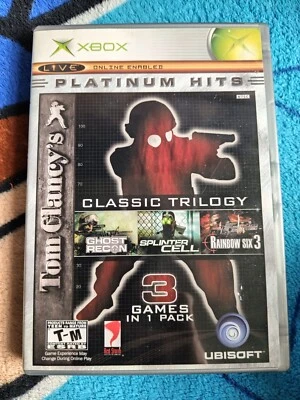 Tom Clancys Classic Trilogy 3 in 1 Xbox Platinum Hits Complete CIB - Image 1 of 3
