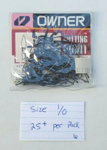 Owner Hooks - 1 Bulk Pack - Size 1/0 -  Hooks, - Fishing Tackle -  Qty 25 - Picture 1 of 1