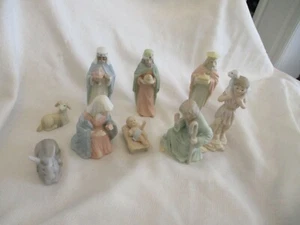 JUEGO DE BELÉN COLECCIÓN CHRISTOPHER LEFTON VINTAGE 9 PASTEL 00350 figuras pesebre - Imagen 1 de 8