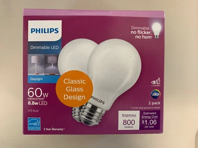 Philips A19 Dimmable Energy Saving LED Lightbulbs (2-Pack) - Image 1 of 4