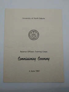 June 4, 1961 University of North Dakota ROTC Commissioning Ceremony Program - Picture 1 of 3