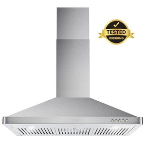 36 in. WALL MOUNT RANGE HOOD in STAINLESS STEEL, VENTED, LED LIGHTS (OPEN BOX.) - Picture 1 of 3