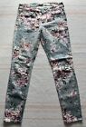 7 For All Mankind SkyBlue CherryBlossom Stretch Skinny Jean Pants Size 27
