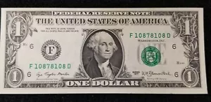 1977 $2 NOTE FRN notes RADAR / BOOKENDS Serial # f 10878108 radar, shift error - Picture 1 of 3
