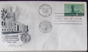 US FDC SC #1124 OREGON STATEHOOD 100th ANNIVERSARY 1959. - Picture 1 of 1