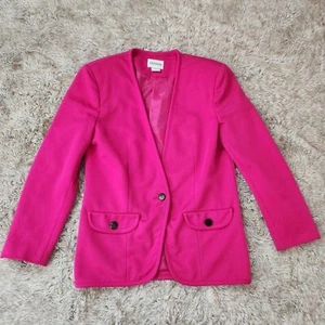 Chaqueta Blazer Vintage Haberdashery by Leslie Fay Rosa Brillante Para Mujer Talla 8 - Imagen 1 de 11
