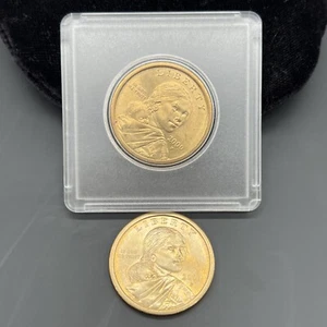 2- Sacagawea Dollar 2000 P Gold One dollar US Liberty Coin (NICE!) - Picture 1 of 6