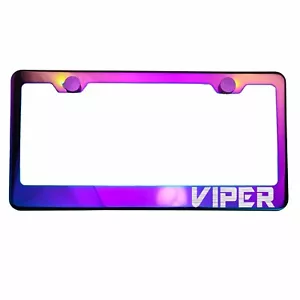 Polish Neo Neon Chrome License Plate FVIPERe VIPER Laser Etched Metal Screw Cap - Picture 1 of 8