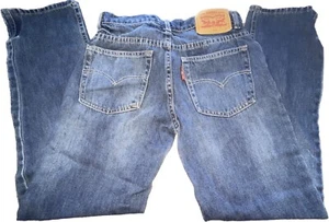Levis Jeans 502 Mens 14 Regular 27x27 Blue Whiskered Denim Taper - Picture 1 of 9