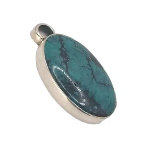 STEPHEN DWECK ciondolo vintage turchese tibetano in argento sterling. 2" unico  - Foto 1 di 14