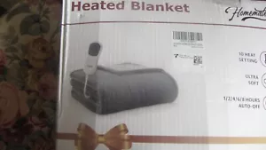 NEW TWIN SIZE ELECTRIC BLANKET, 10 HEAT SETTINGS, AUTOMATIC SHUT OFF - Picture 1 of 4