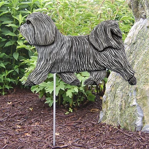 Havanese Outdoor Garden Sign Hand Painted Figure Light Grey - Picture 1 of 1