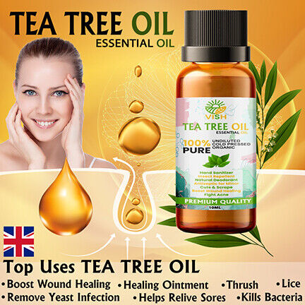 10ml TEA TREE Essential Oil 100% Pure & Natural Aromatherapy Anti Fungal UK